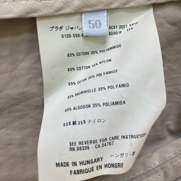 Prada unlined spring blazer size 50 in wrinkle style khaki - Picture 6 of 7